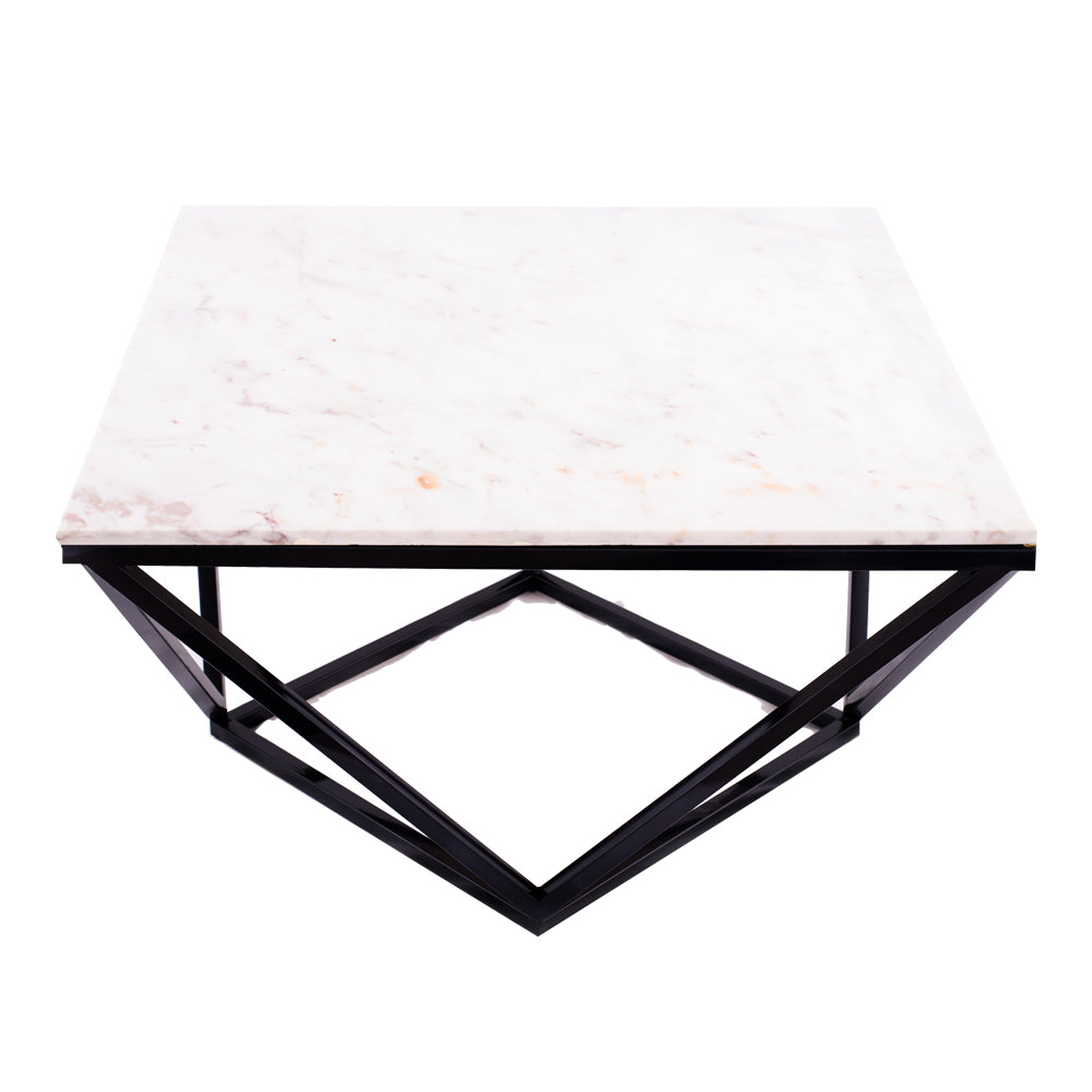 Crystal Table, Stainless Steel, 45×80 cm - Black