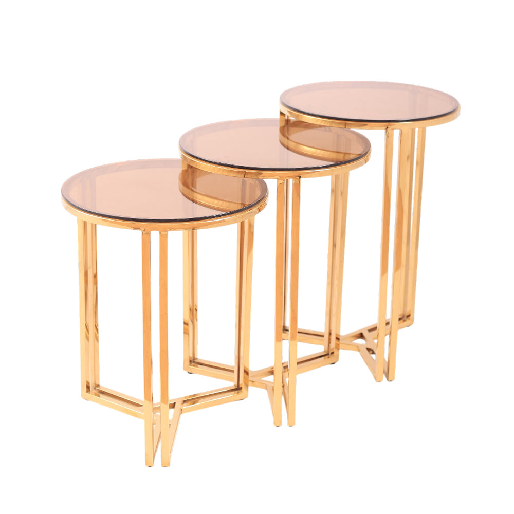 Table, stainless steel, 40×60cm Gold PVD - ترابيزه، استالس ستيل، 40×60 سم دهبي PVD