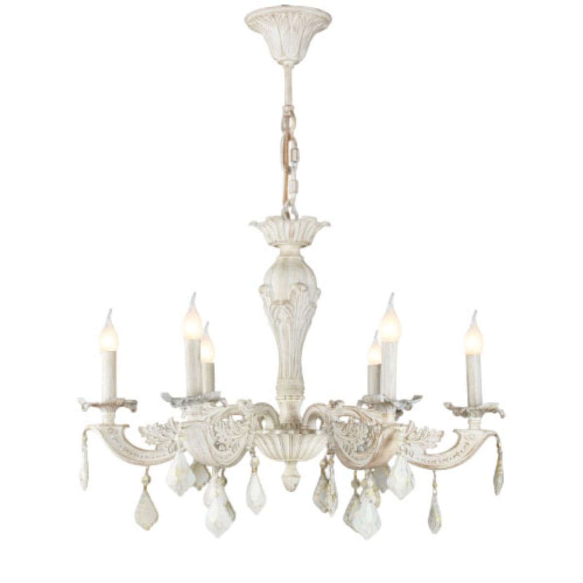 Stanley Chandelier, 6 Lights, Aluminum, 75×78cm - Whitey