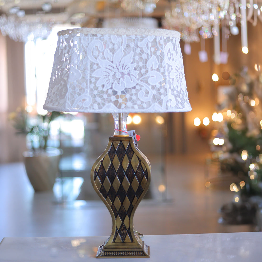 Table Lamp, 1 Lights, Ceramic Brown - أباجورة، 1 لمبة، سيراميك بني