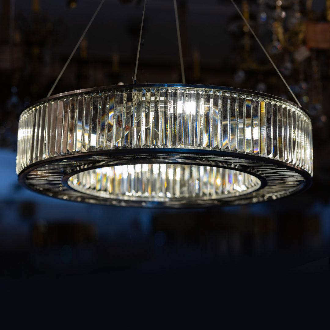 Chandelier 80 cm special product 2023 rounded sprayed in matte black