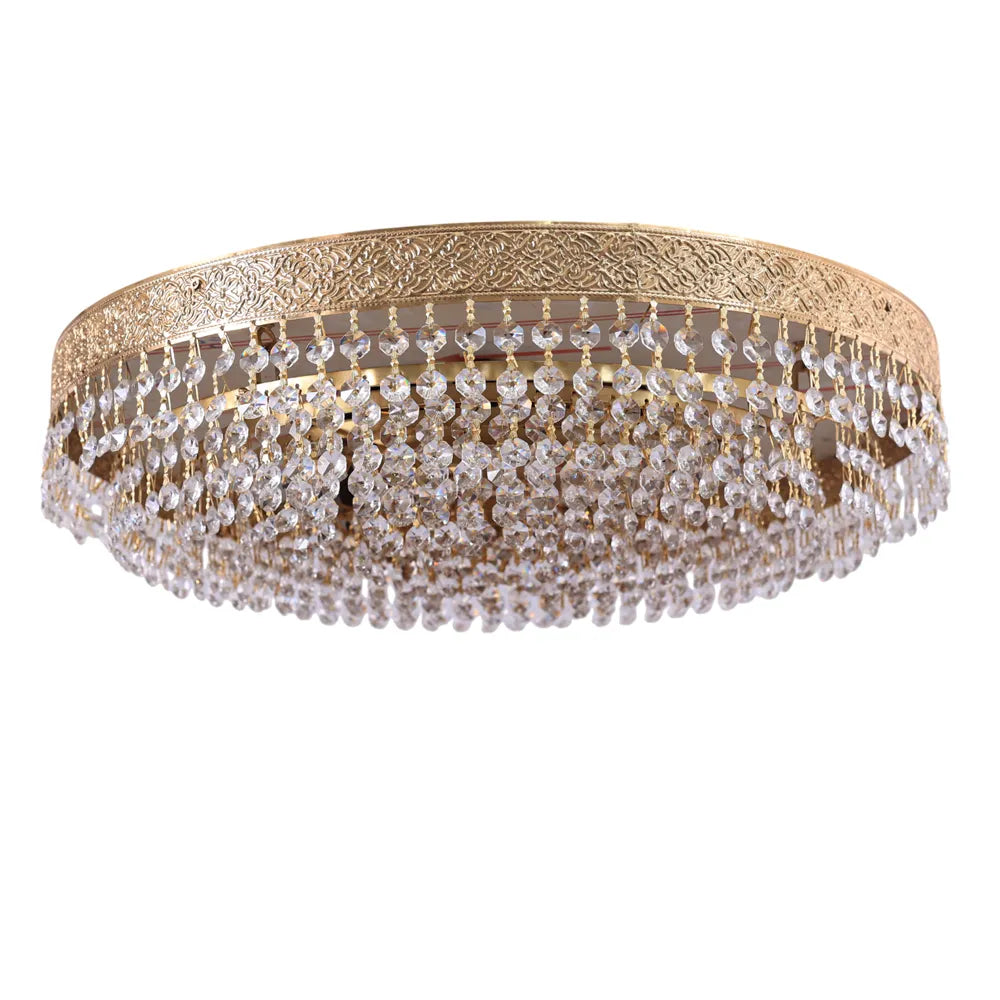 Cage Flush Light, 6 Lights, Metal, 50×12cm - Gold