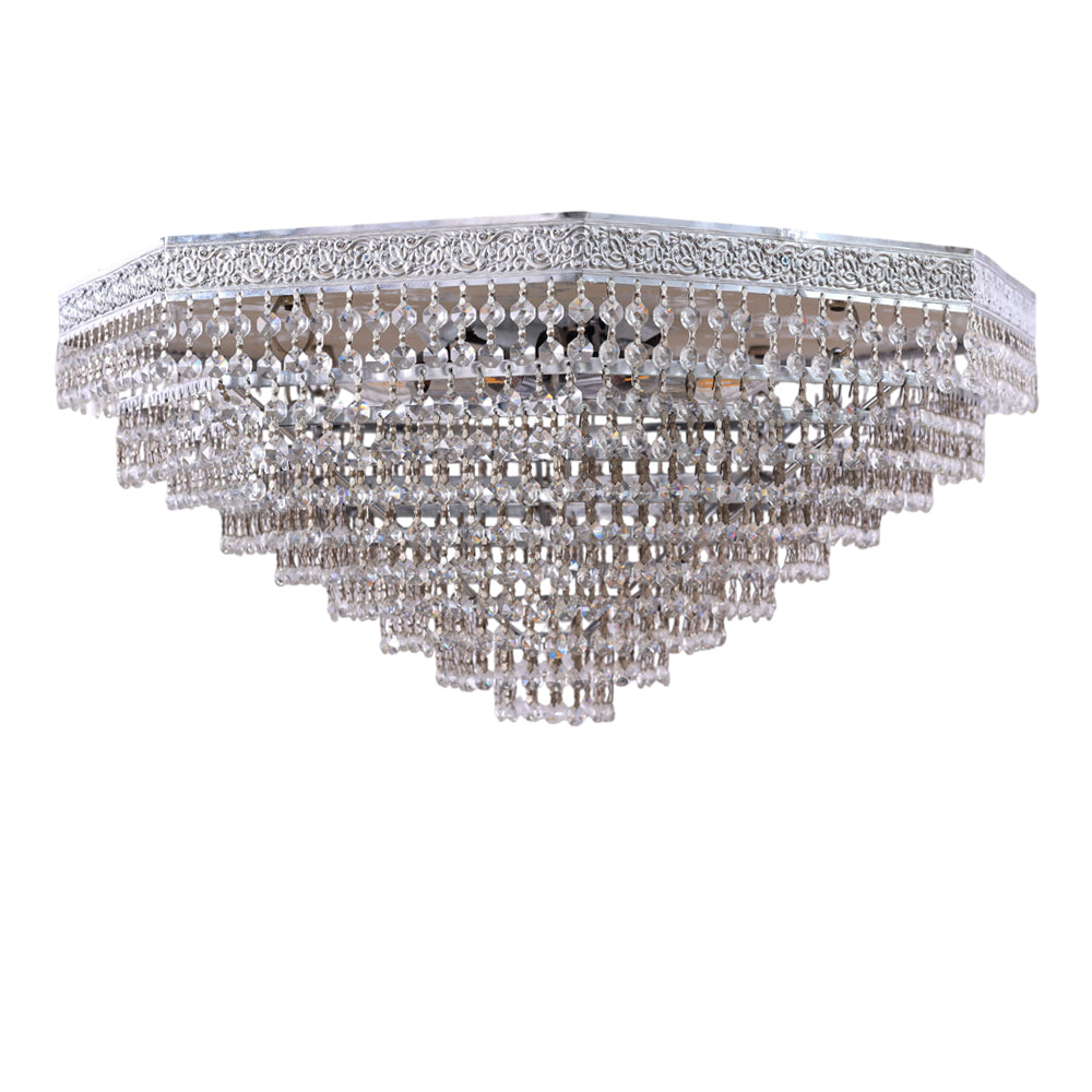 Pyramidal Flush Light, 8 Lights, Metal, 70×30cm - Sliver