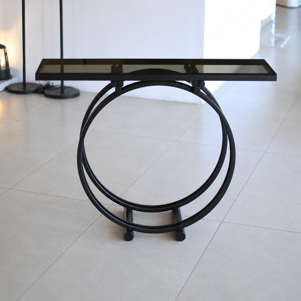 Lucera Console, Stainless Steel, 90×120×40cm - Black-كونسول لوسيرا، ستانلس ستيل، 90×120×40 سم - أسود