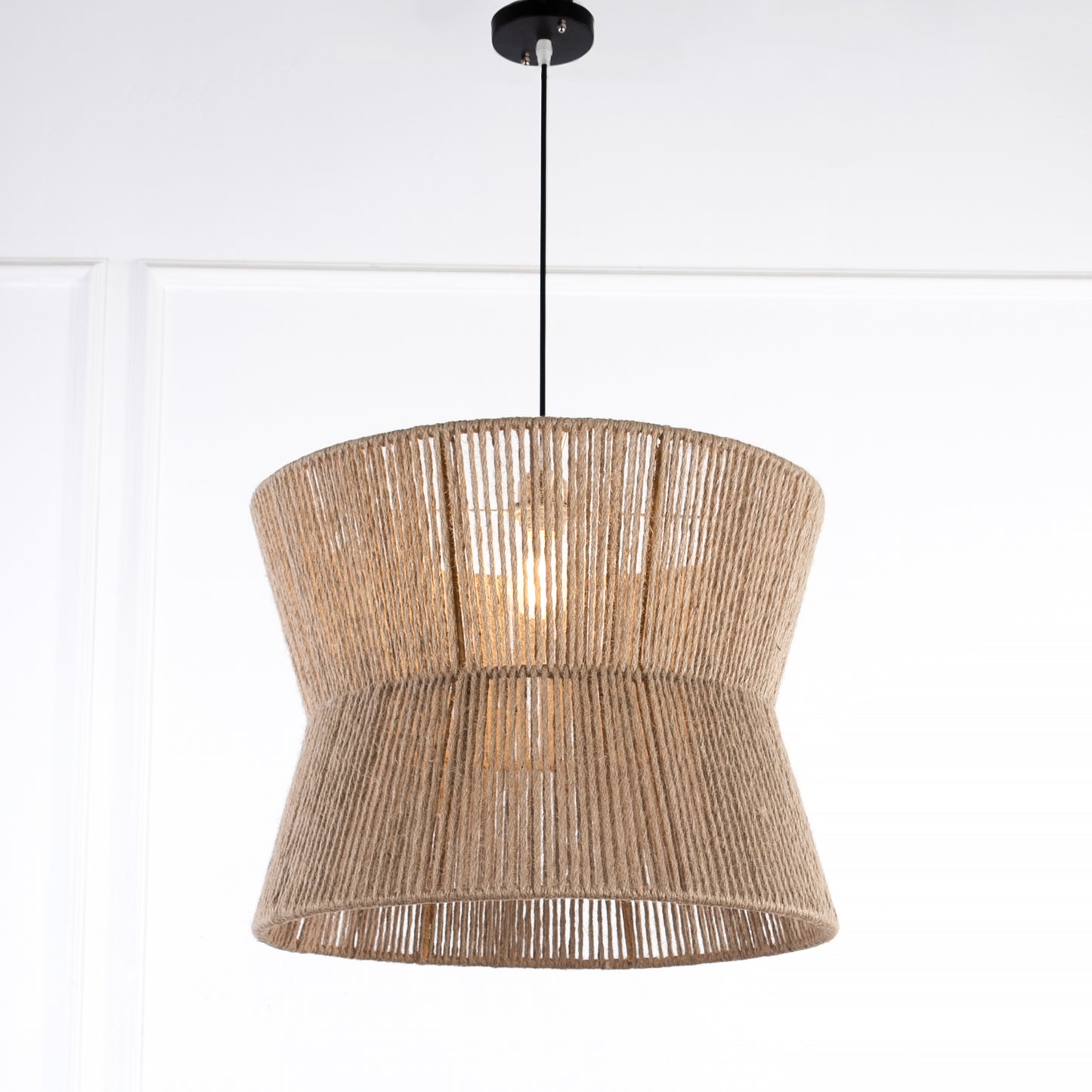 Burlap Chandelier, 1 Lights, 50×85cm - Brown