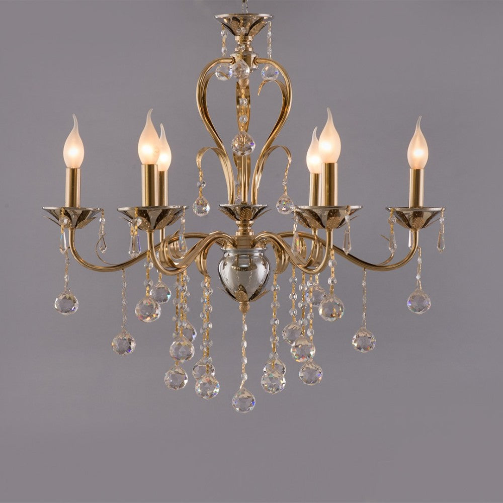 Butterfly Chandelier, 6 Lights - Chrome/ Gold