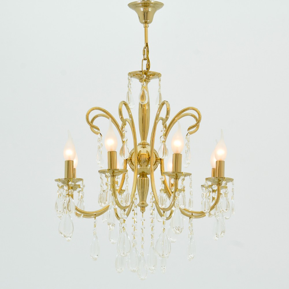 Rona Chandelier, 8 Lights - Gold