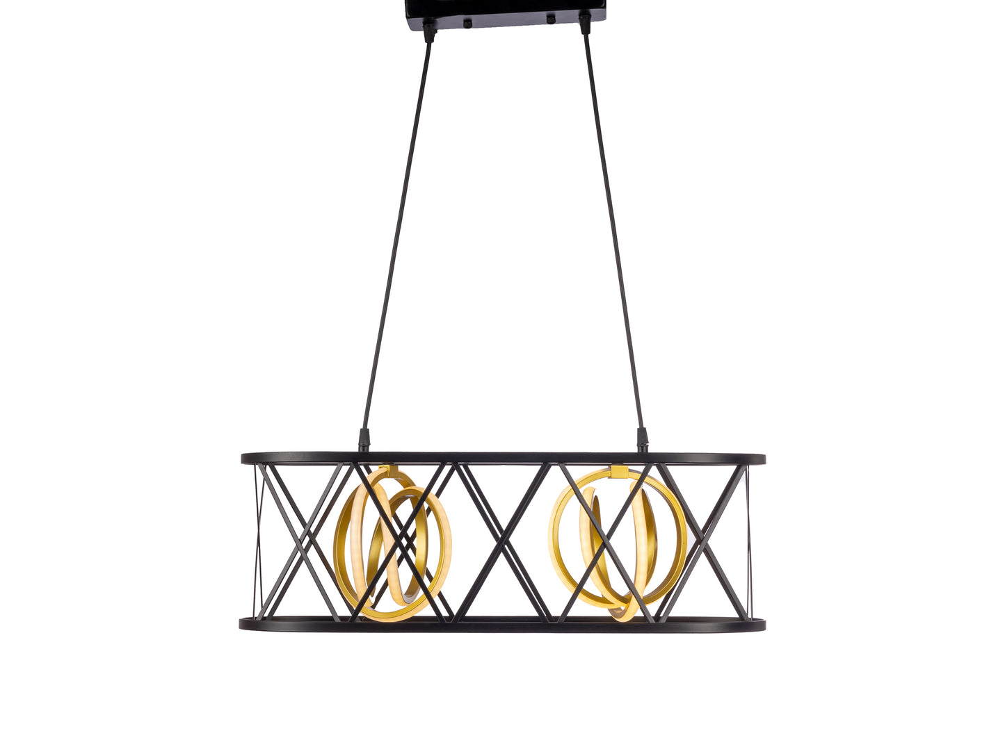 معلقة، 2 لمبة، معدن، 60×60 سم أسود من قنديل مصر - Pendant, 2 Lights, Metal, 60×60 cm Black|Kandil Egypt