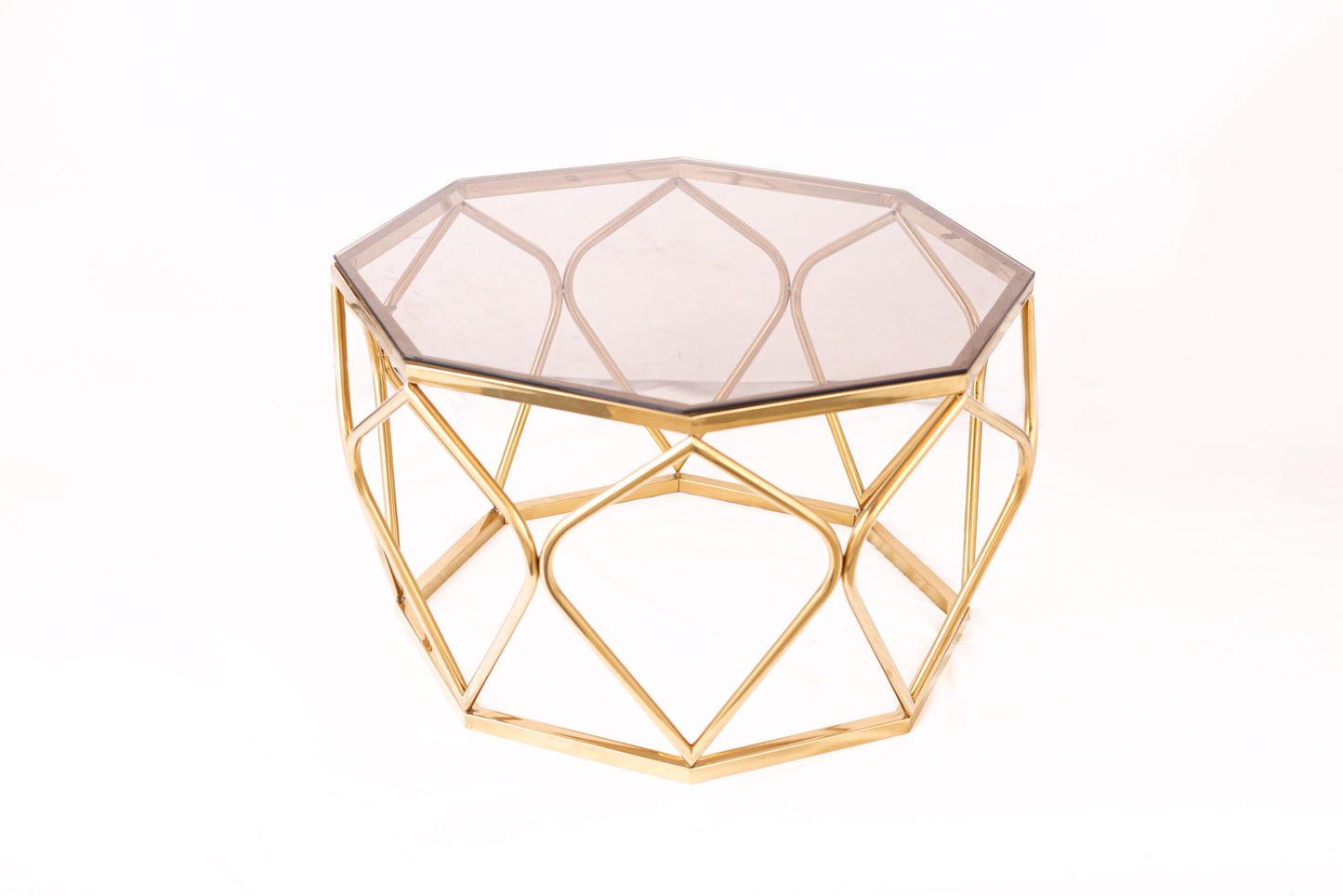ترابيزة كريستال، ستانلس ستيل، 47×73 سم ذهبي من قنديل مصر - Crystal Table, Stainless Steel, 47×73 cm Gold|Kandil Egypt