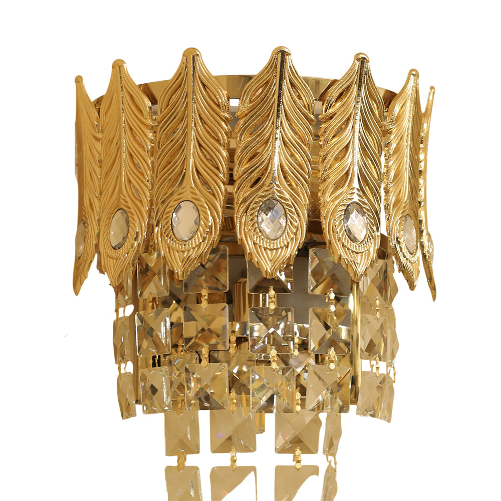 أبليك كراون، معدن، 26×26 سم سوليتير ذهبي من قنديل مصر - Crown Wall Lamp, Metal, 26×26 cm Solitaire Gold|Kandil Egypt