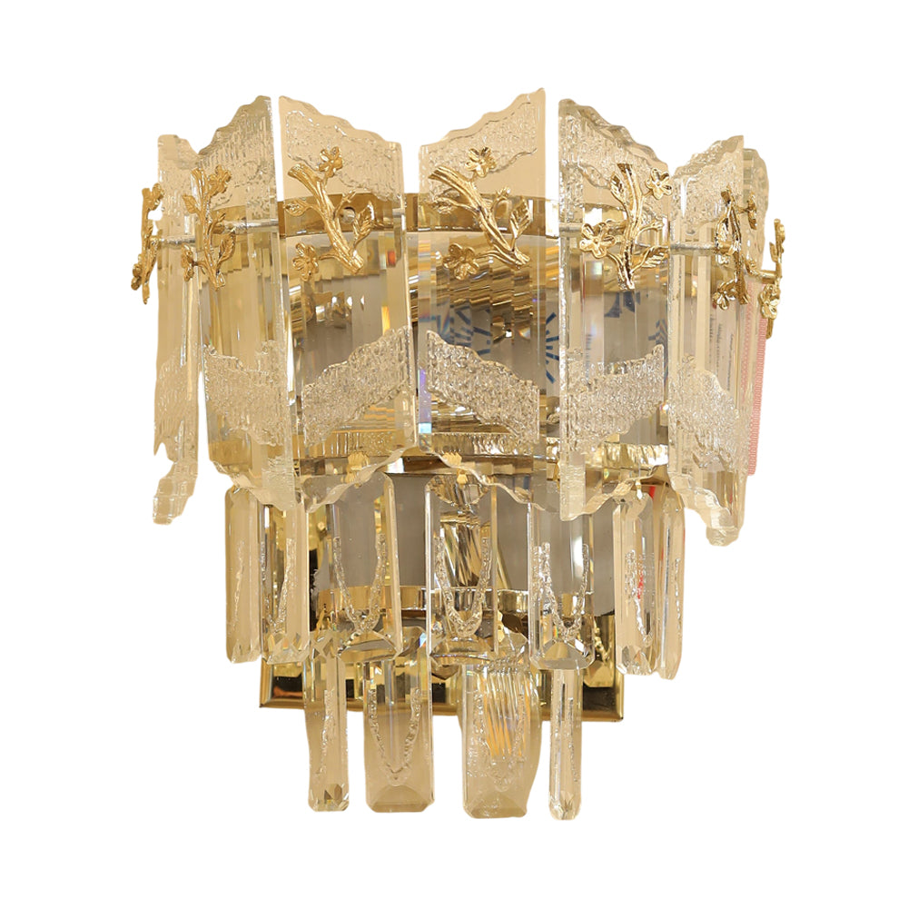 أبليك كورونا، معدن، 27×25 سم سوليتير ذهبي من قنديل مصر - Corona Wall Lamp, Metal, 27×25 cm Solitaire Gold|Kandil Egypt