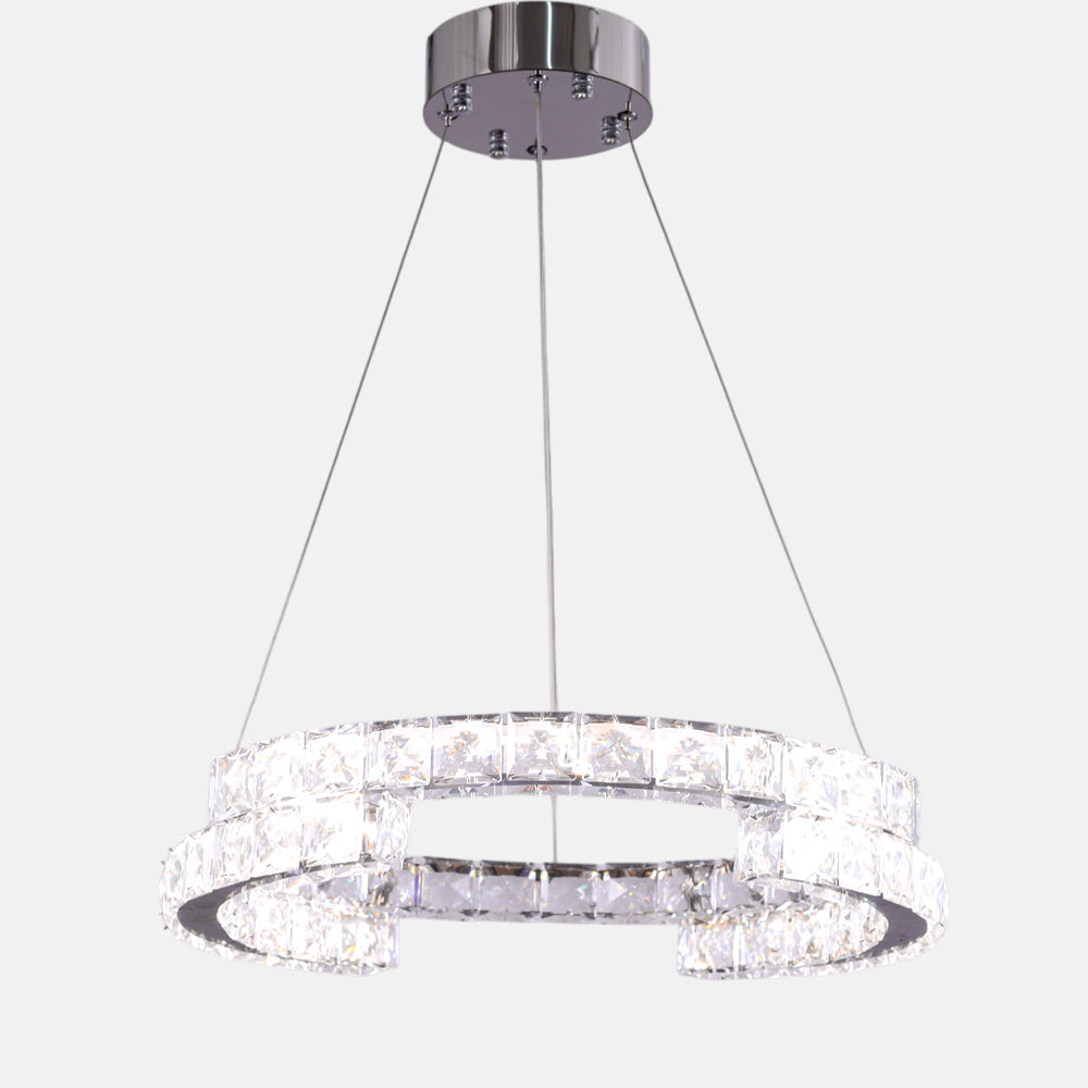 نجفة بيدرو دائرية، معدن، 40×50 سم كروم من قنديل مصر - Pedro Round Chandelier, Metal, 40×50cm Chrome|Kandil Egypt