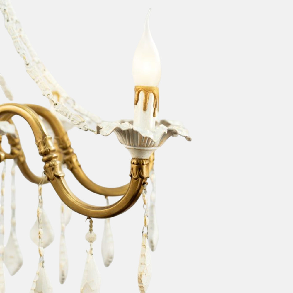 Gardenia Chandelier, 8 Lights, Aluminum, 88×77cm – Whitey Gold