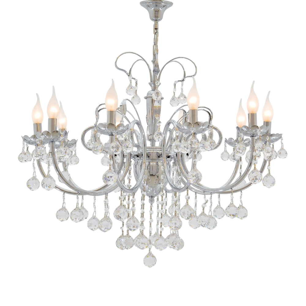 Sondos 10 Lights Chrome Chandelier