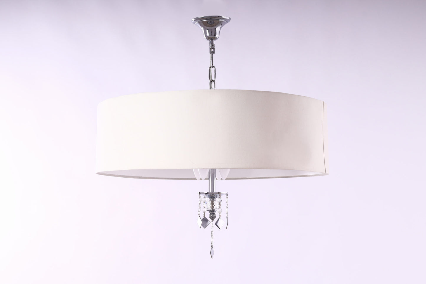 Lamp shade chandelier 60 cm 4 bulbs silver