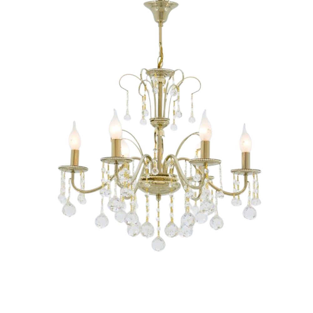 Vera Chandelier, 6 Lights, Metal, 60×75cm - Solitaire Gold