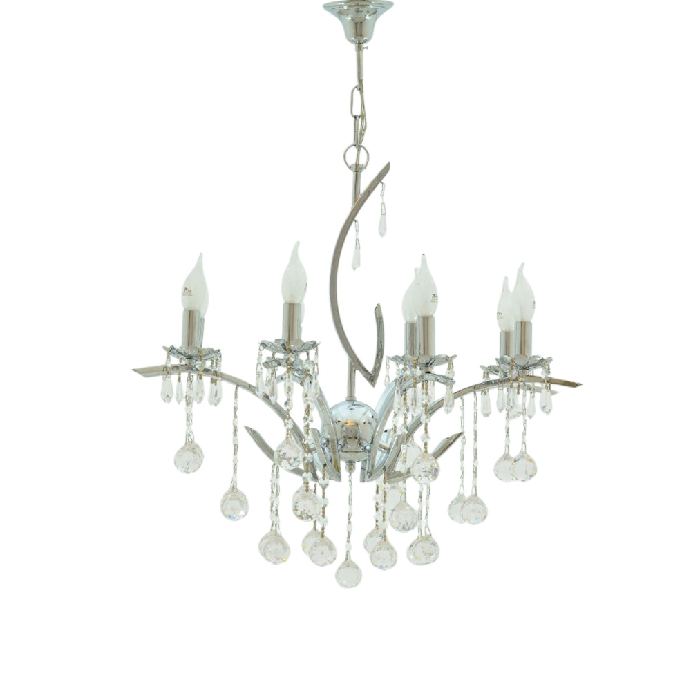 نجفة فيوليت، 8 لمبة، معدن، 60×62 سم - كروم