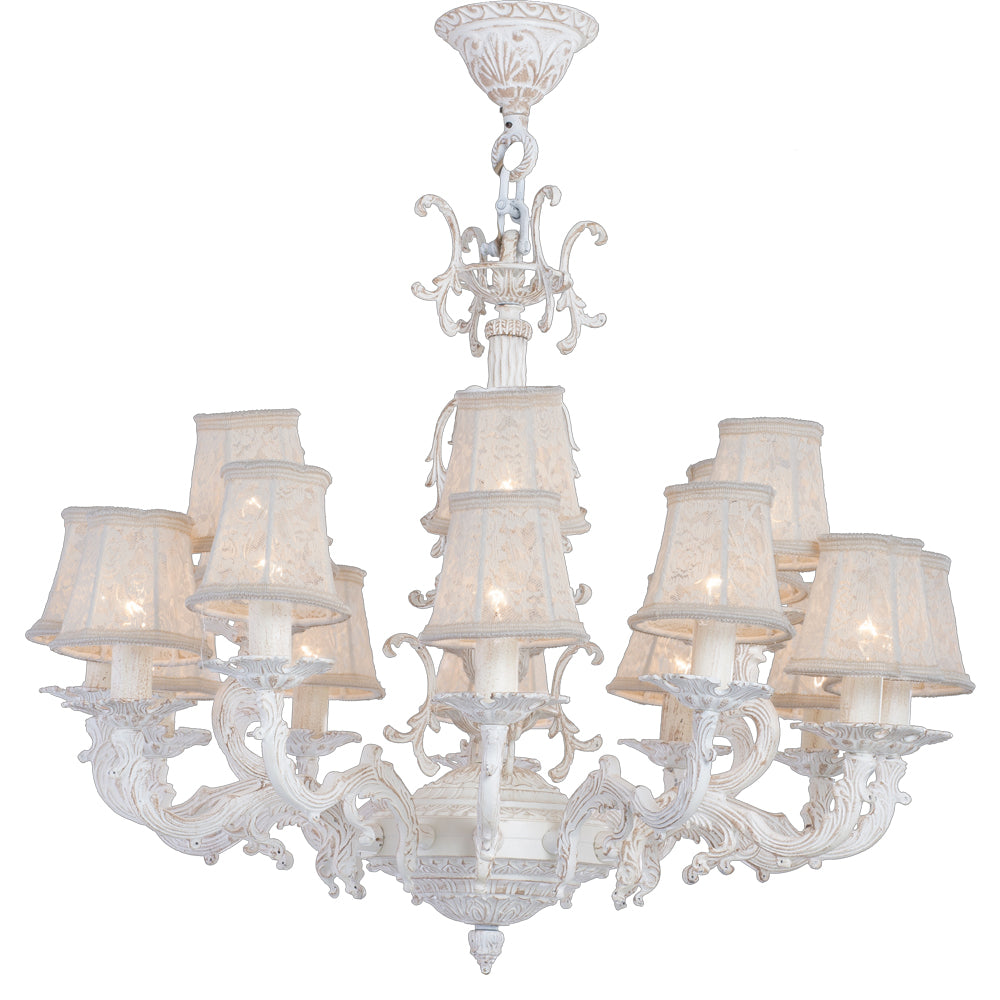 نجفة كوشه، 18 لمبة، 64×80 سم، ألومنيوم وايتي من قنديل مصر - Bride Chandelier, 18 Lights, 64×80cm, Aluminum Whitey|Kandil Egypt