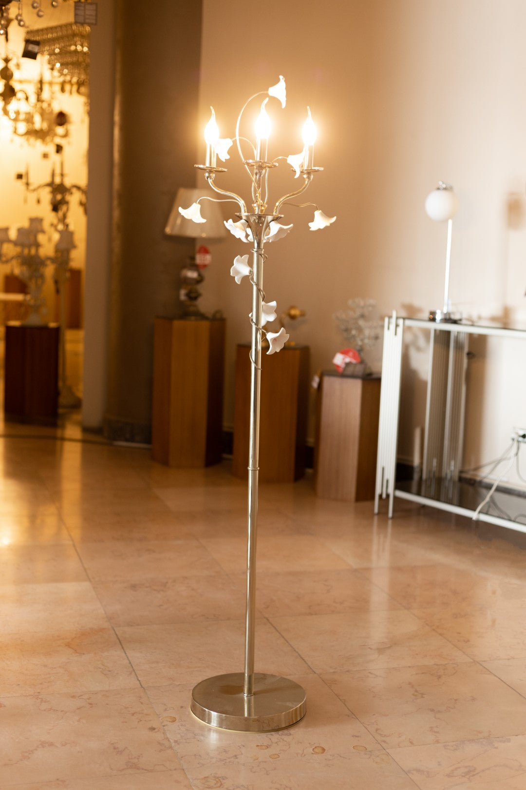 Majestic 3 Bulb Solitaire Gold Floor Lamp