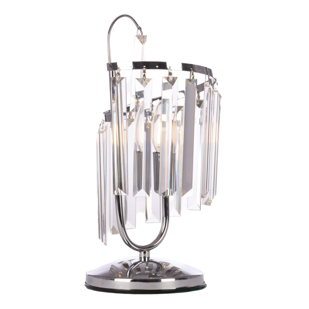 أباجورة لولي، 1 لمبة، معدن، 30×15 سم - كروم