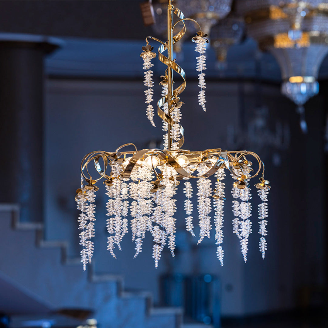 chandelier 60 cm spiral cluster 5582 gold solitaire