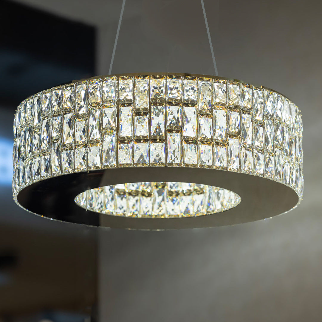LED Chandelier, Stainless Steel, 60×70cm - Gold