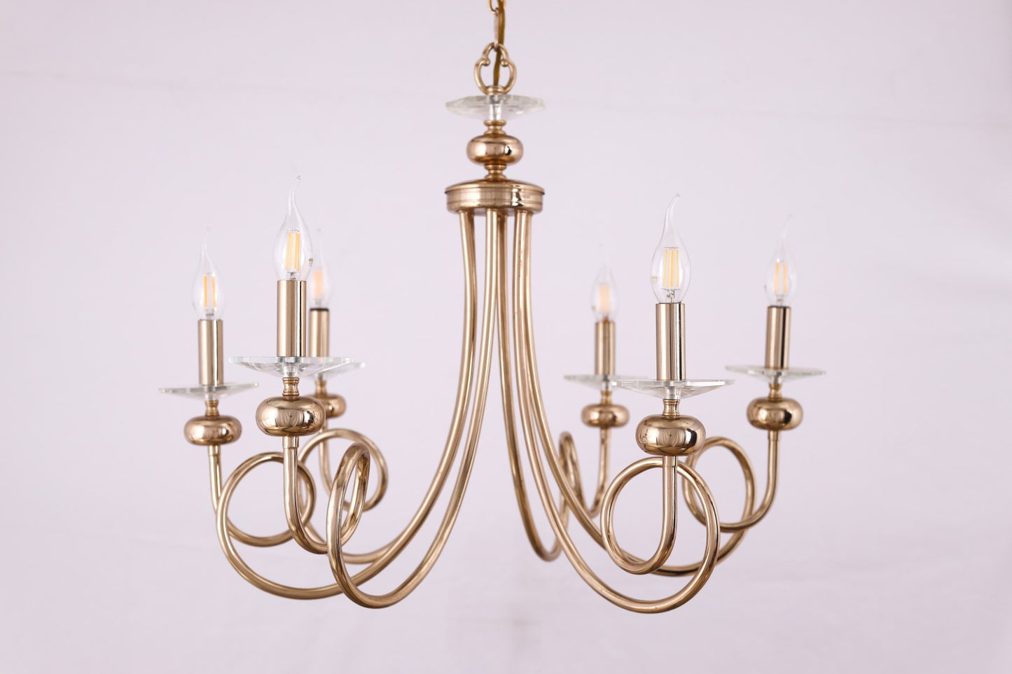 Crystal plate chandelier 6 arm 5118 solitaire gold