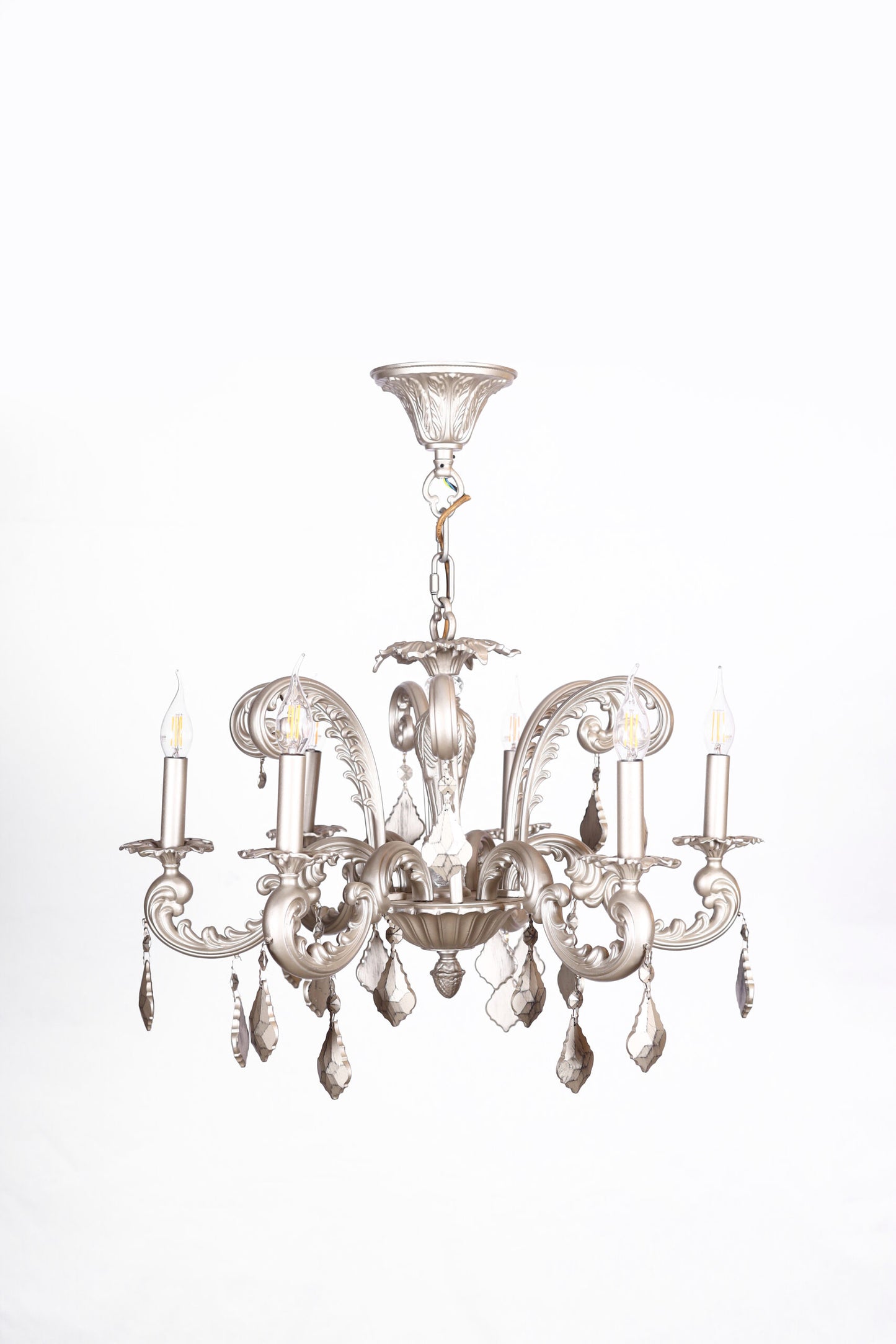 نجفة نيوكاسل، 6 لمبات، ألومنيوم، 75×66 سم شامبين من قنديل مصر - Newcastle Chandelier, 6 Lights, Aluminum, 75×66cm Champagne|Kandil Egypt