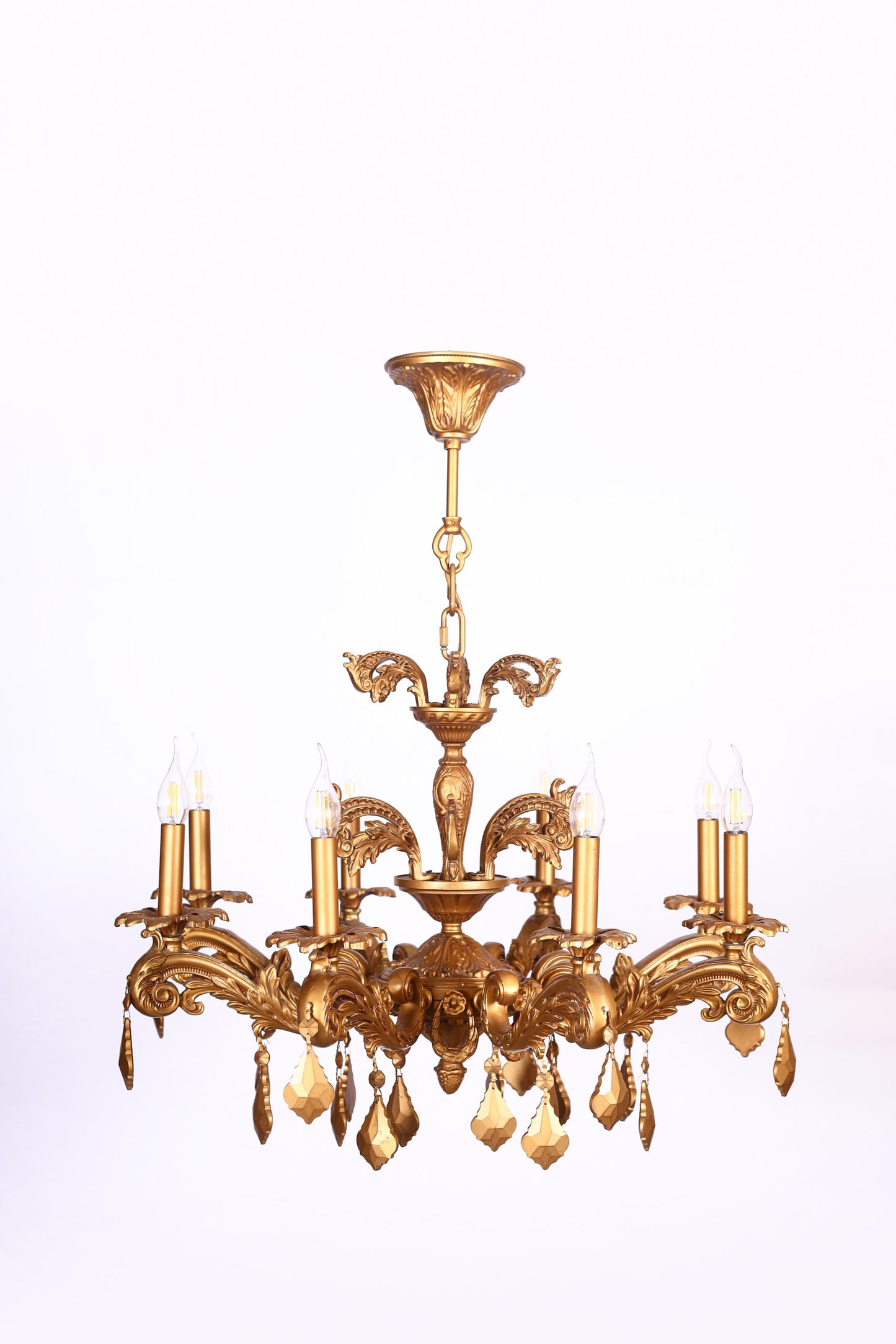 نجفة فيورنتينا، 8 لمبات، ألومنيوم، 75×76 سم براندي من قنديل مصر - Fiorentina Chandelier, 8 Lights, Aluminum, 75×76cm Sprinkle Brandy|Kandil Egypt