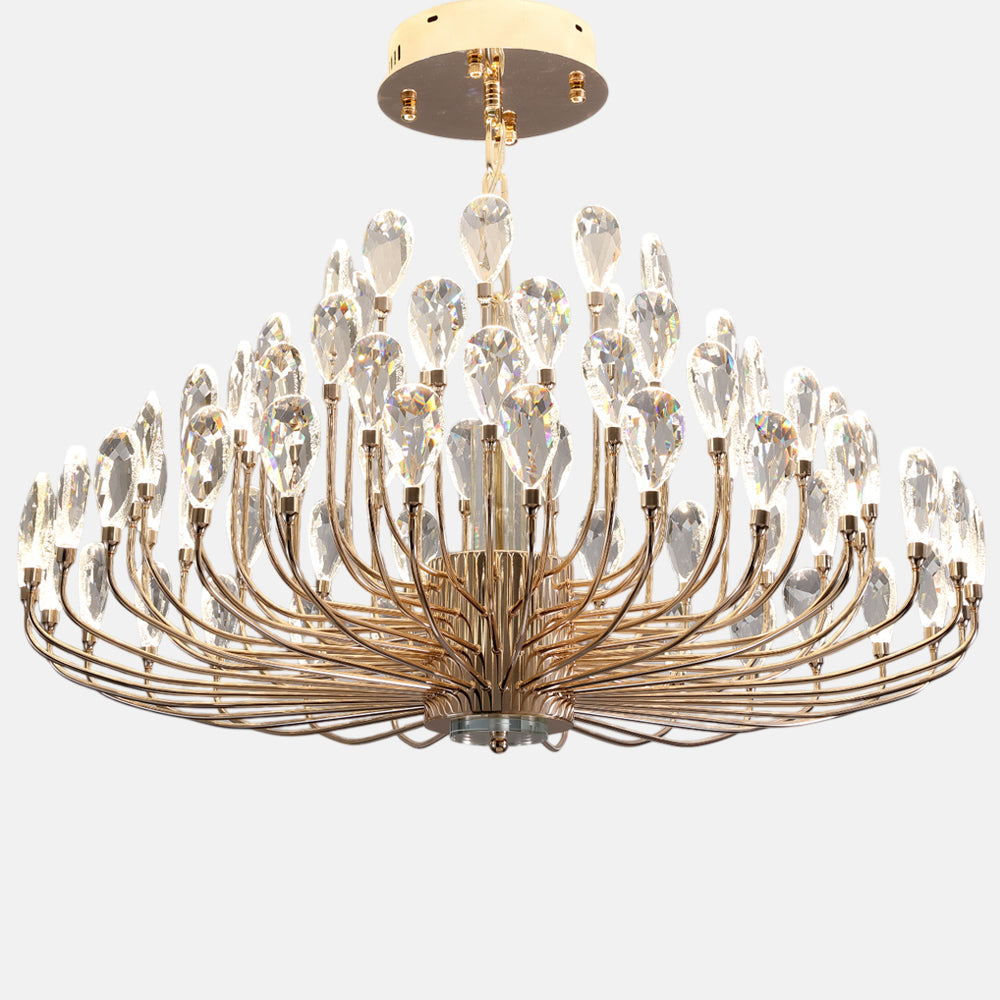 نجفة ليد سيرينا، معدن، 50×100 سم ذهبي من قنديل مصر - Serena LED Chandelier, Metal, 50×100cm, Gold|Kandil Egypt