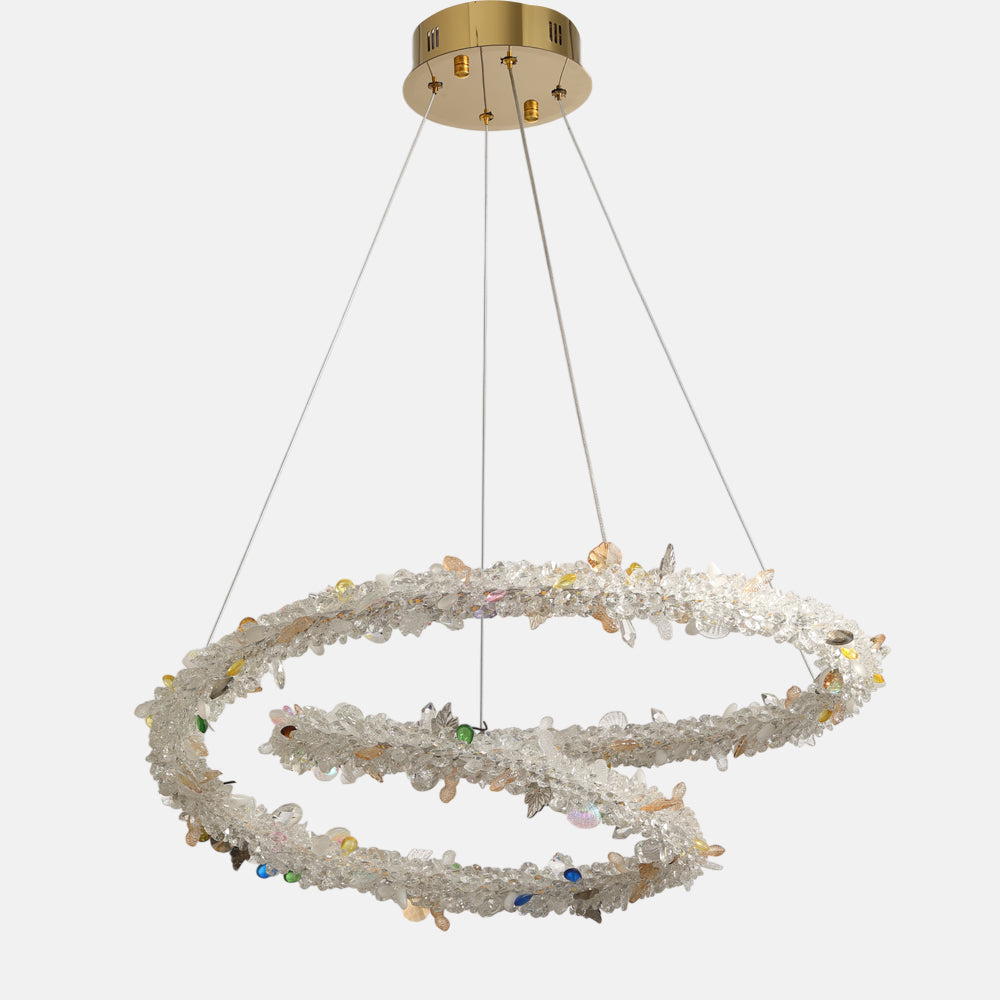 نجفة ليد كالونا، كريستال، 60×60 سم ذهبى من قنديل مصر - Kalona LED Chandelier, Crystal, 60×60cm Gold|Kandil Egypt