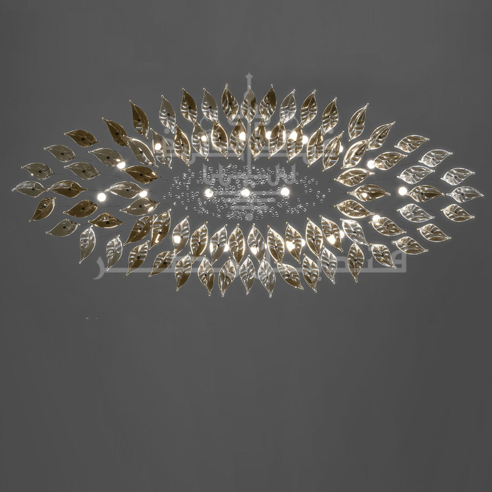 Wire Chandelier, 12 Lights, Glass, 120x220cm – Multicolor