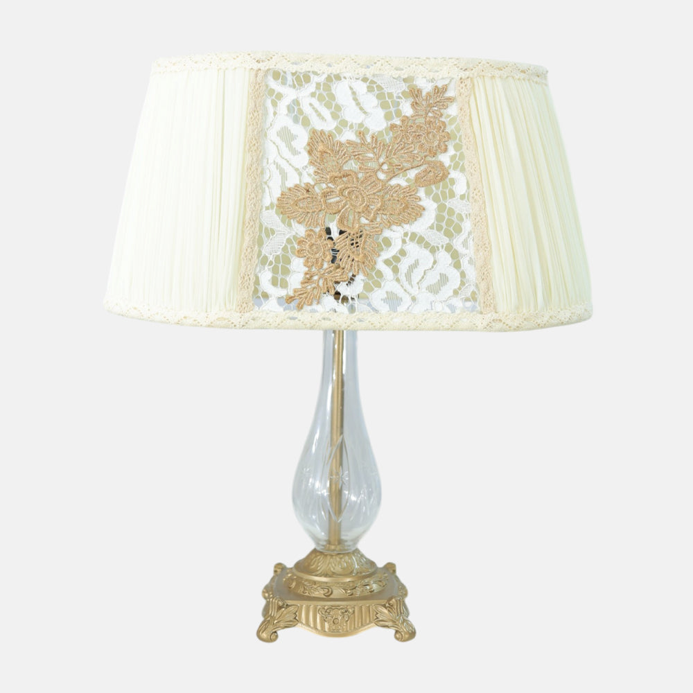 Evelyn Table Lamp, 1 Light, Aluminum, Antique - اباجورة إيفلين، 1 لمبة، ألومنيوم، أنتيك