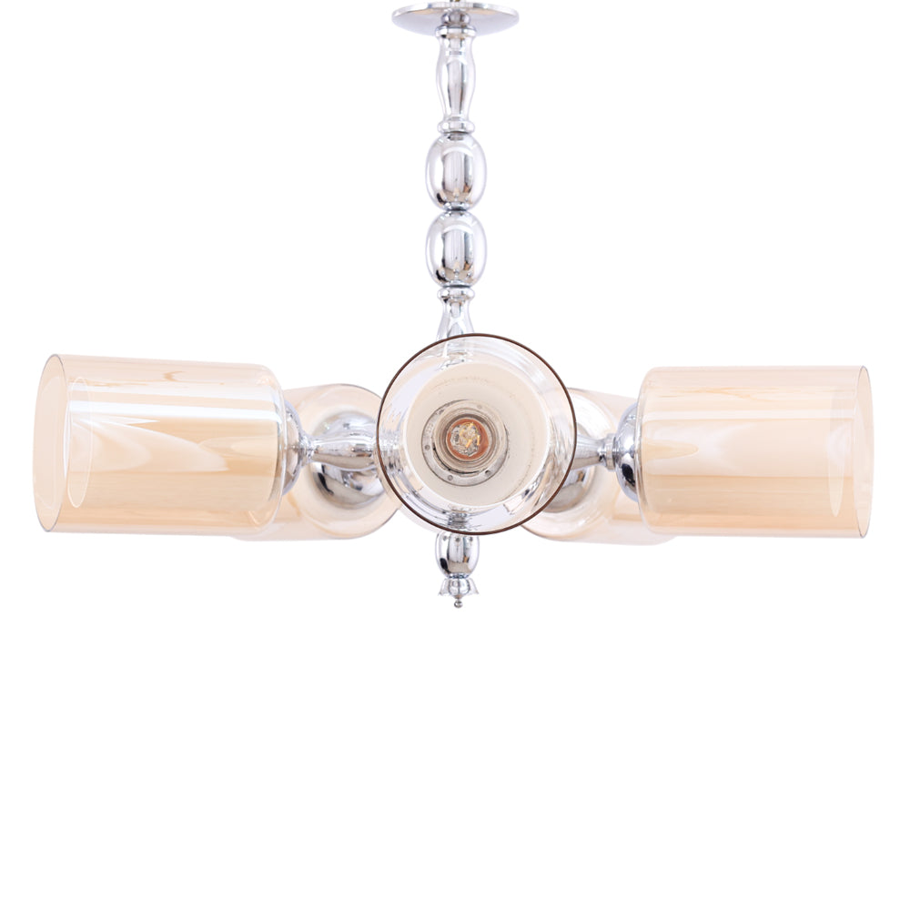 نجفه، 5 لمبة، معدن، 55×60 سم فضي من قنديل مصر - Chandelier, 5 Lights, Metal, 55×60cm Silver|Kandil Egypt