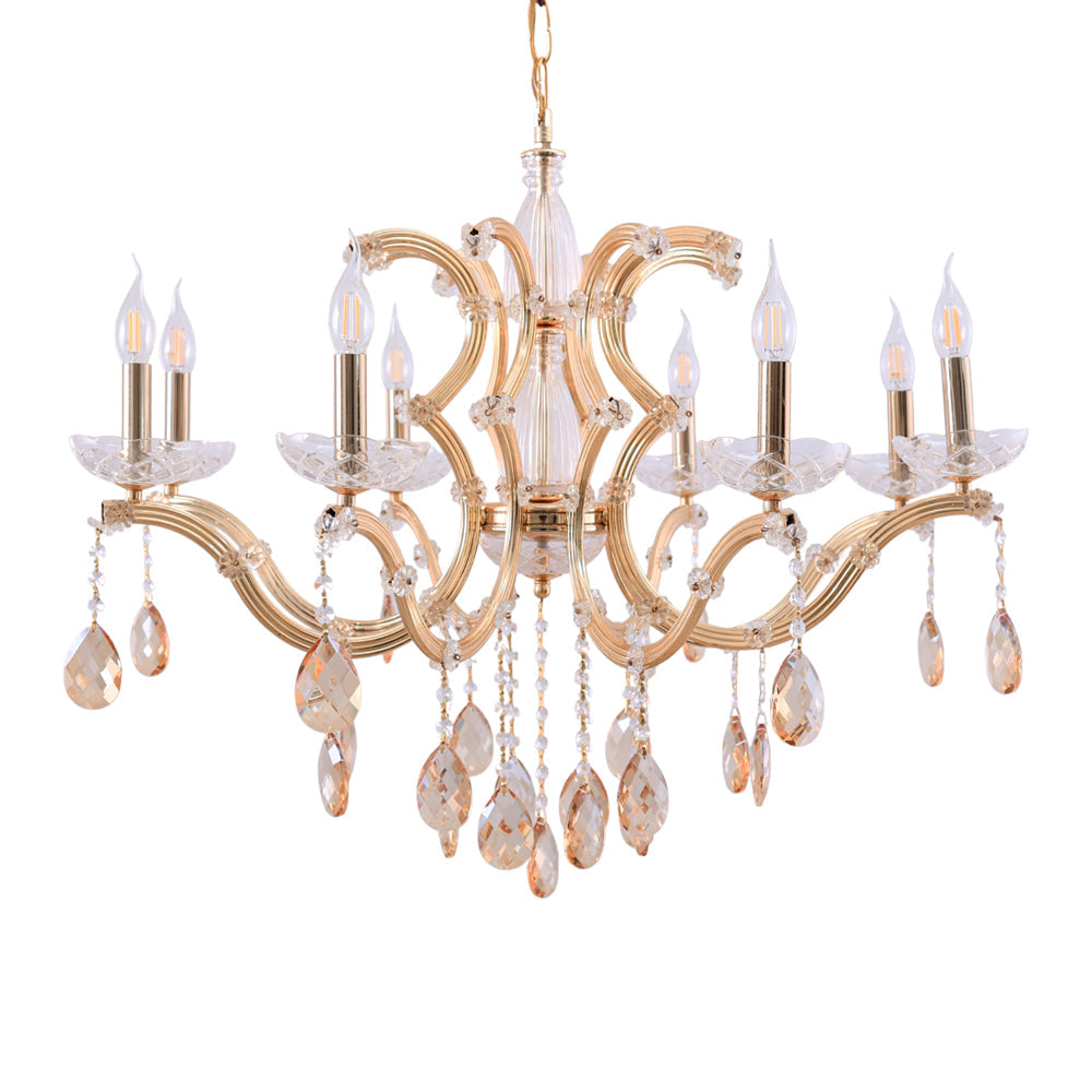 نجفه ماري، 8 لمبة، معدن، 84×84 سم دهبي من قنديل مصر - Marry Chandelier, 8 Lights, Metal, 84×84cm Gold|Kandil Egypt