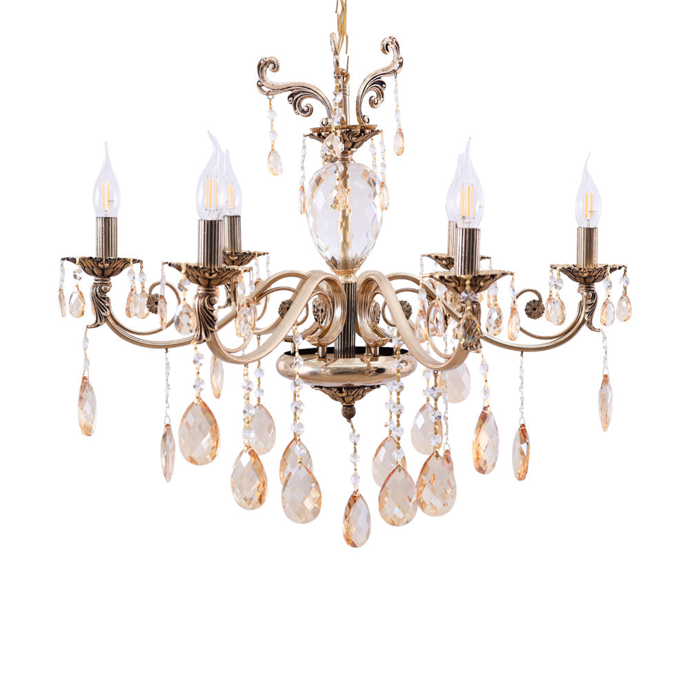 نجفه، 6 لمبة، معدن، 70×70 سم دهبي من قنديل مصر - Chandelier, 6 Lights, Metal, 70×70cm Gold|Kandil Egypt