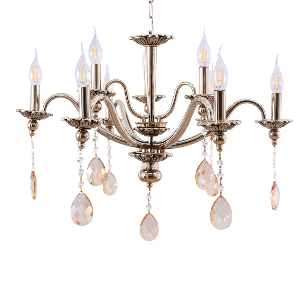Tolido Chandelier, 9 Lights, Metal, 68×60cm - Gold