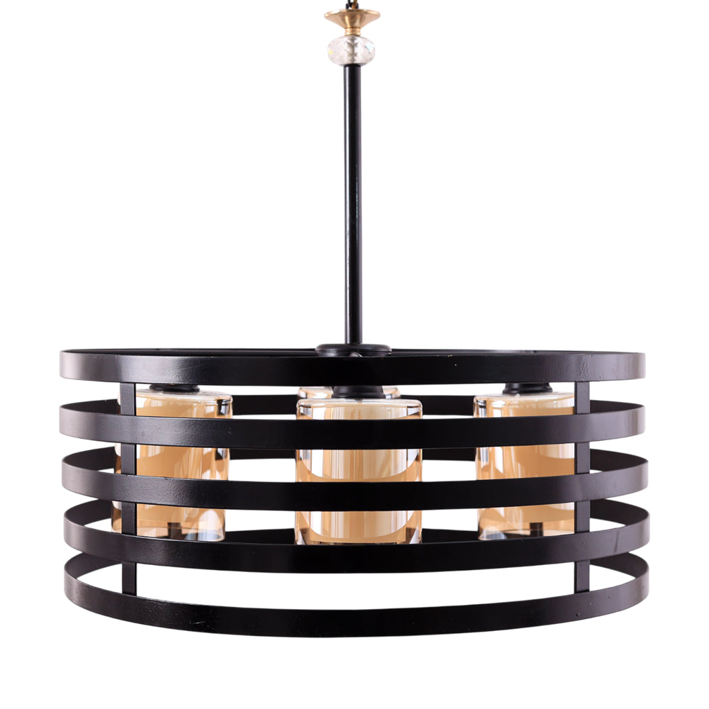 نجفة، 4 لمبة، معدن، 75×60 سم اسود من قنديل مصر - Chandelier, 4 Lights, Metal, 75×60 cm Black|Kandil Egypt