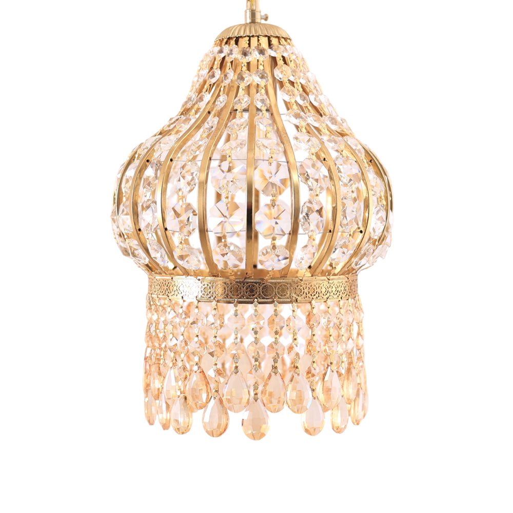 فانوس، 1 لمبة، معدن، 50×24 سم دهبي من قنديل مصر - Lantern, 1 Light, Metal, 50 × 24 cm Gold|Kandil Egypt