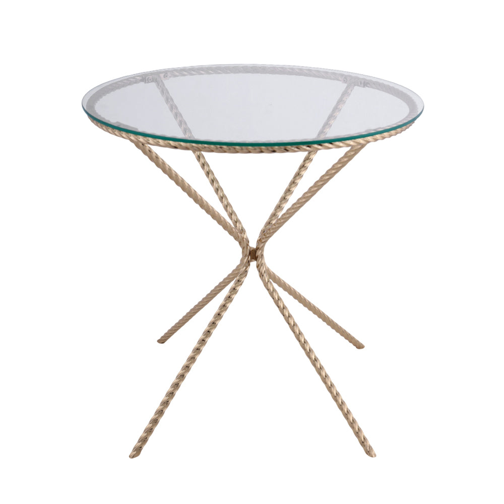 ترابيزة ثعبان-اكس، معدن، 60×60 سم – سوليتير ذهبي