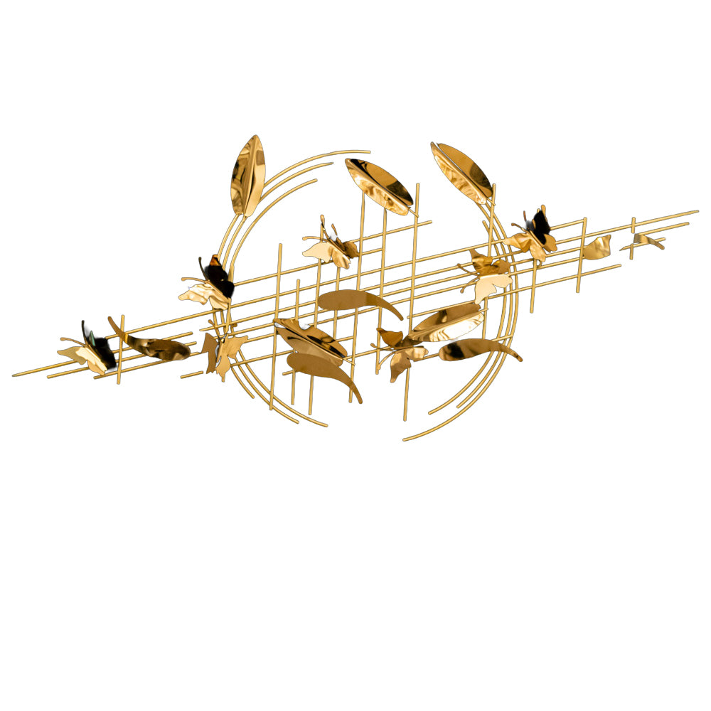 Leaves Frame, Metal, 150×64cm - Solitaire Gold