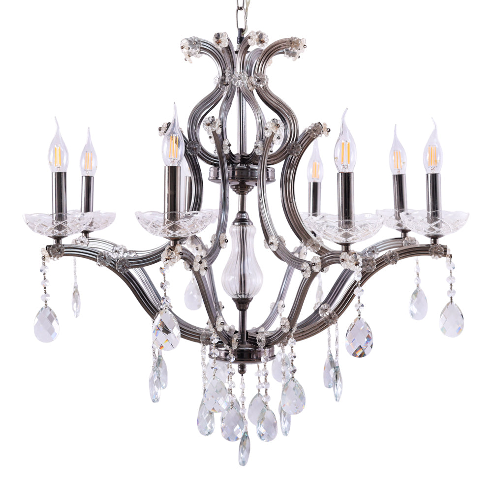نجفه ماري، 8 لمبة، معدن، 78×82 سم بلاك من قنديل مصر - Marry Chandelier, 8 Lights, Metal, 78×82cm Black|Kandil Egypt