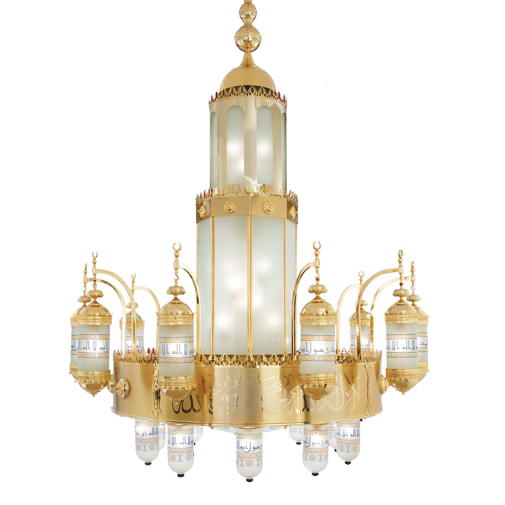 نجفة موديل السيدة زينب، 32 لمبة، 260×200 سم - ذهبي