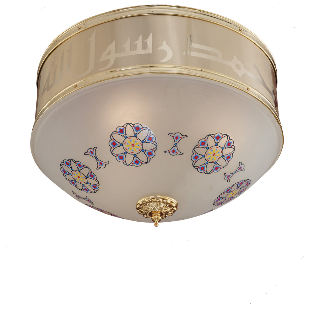 لطش حصري، 3 لمبة، 27×40 سم ذهبي من قنديل مصر - ElHosary Flush Light, 3 Lights, 27×40 cm Gold|Kandil Egypt