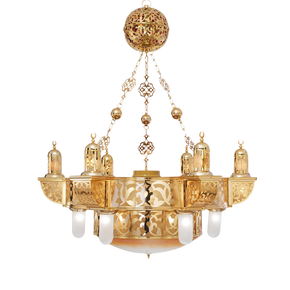 نجفة ميلانو، 31 لمبة، 200×120 سم - ذهبي