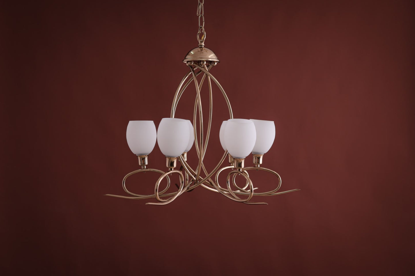 6-Arms chandelier 5282 solitaire gold with glass