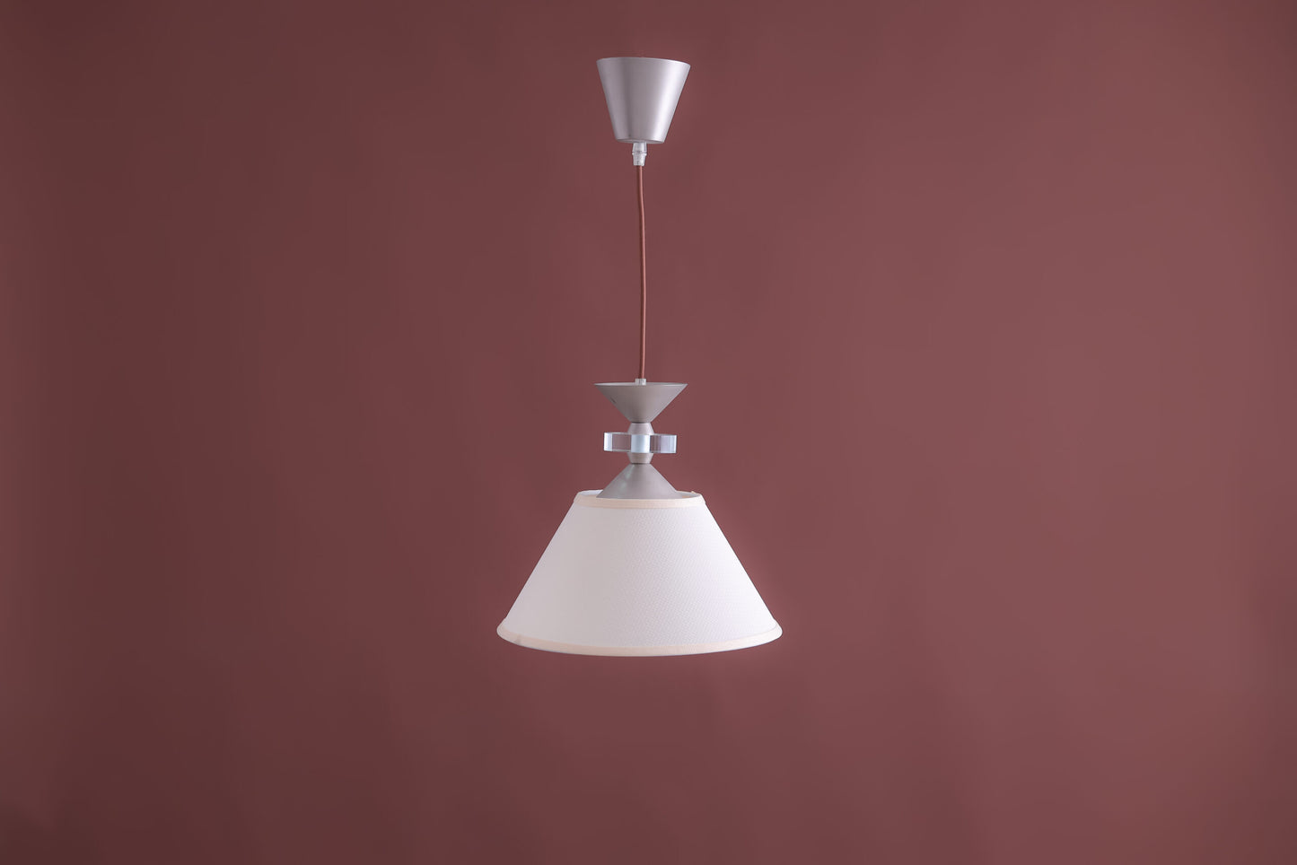 معلقة، 1 لمبة، معدن، 60×35 سم فضي من قنديل مصر - Pendant, 1 Light, Metal, 60×35 cm Silver|Kandil Egypt