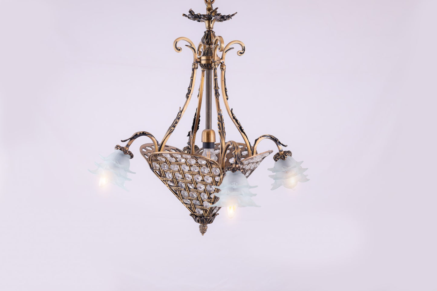 نجفة باريس، 5 لمبات، نحاس، 70×100 سم برونز ايطالي من قنديل مصر - Paris Chandelier, 5 Lights, Copper, 70×100cm Italian Bronze|Kandil Egypt
