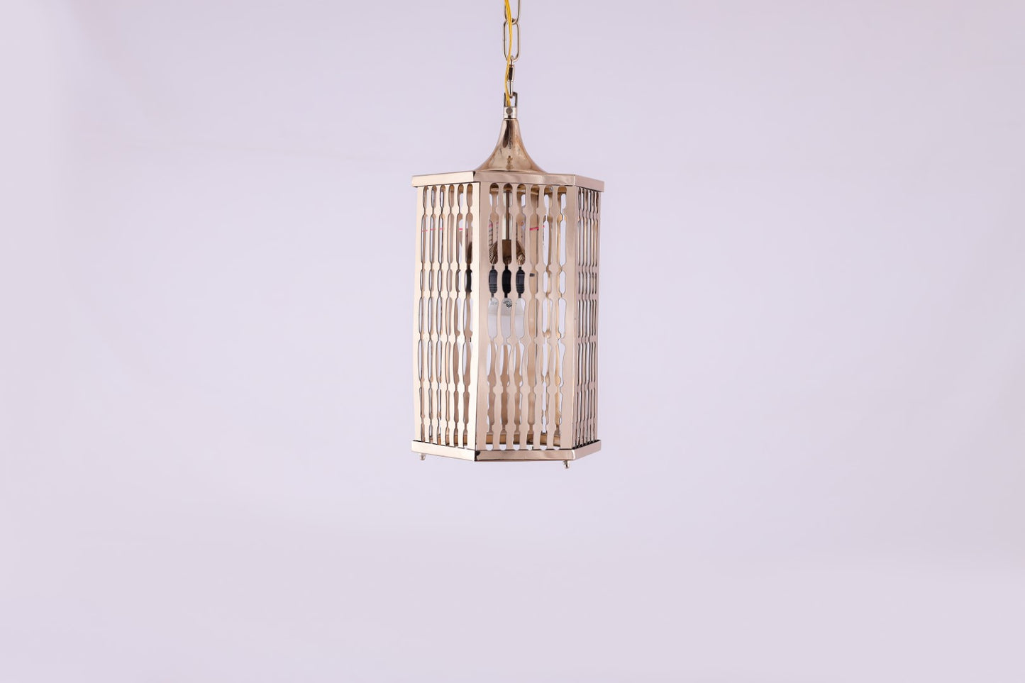 فانوس ستائر، 1 لمبة، نحاس، 20×42 سم سوليتير ذهبي من قنديل مصر - Curtain Lantern, 1 Light, Copper, 20×42 cm Solitaire Gold|Kandil Egypt