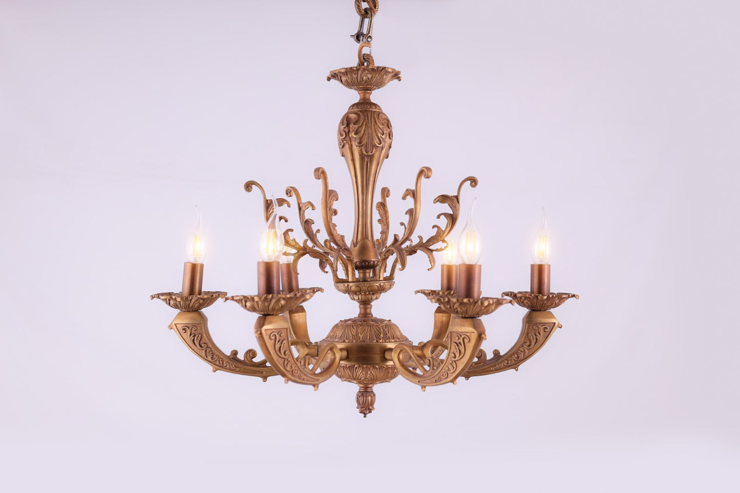 نجفه جادة، 6 لمبة، 70×68 سم، نحاس براندى من قنديل مصر - Gada Chandelier, 6 Lights, Copper, 70×68cm Brandy|Kandil Egypt